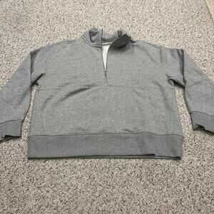 Everlane Heather Gray Quarter-Zip Sweatshirt